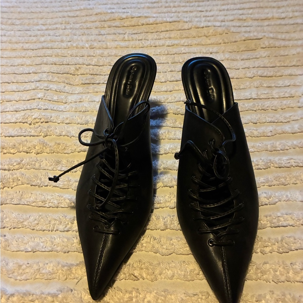 Open edit lace up heels